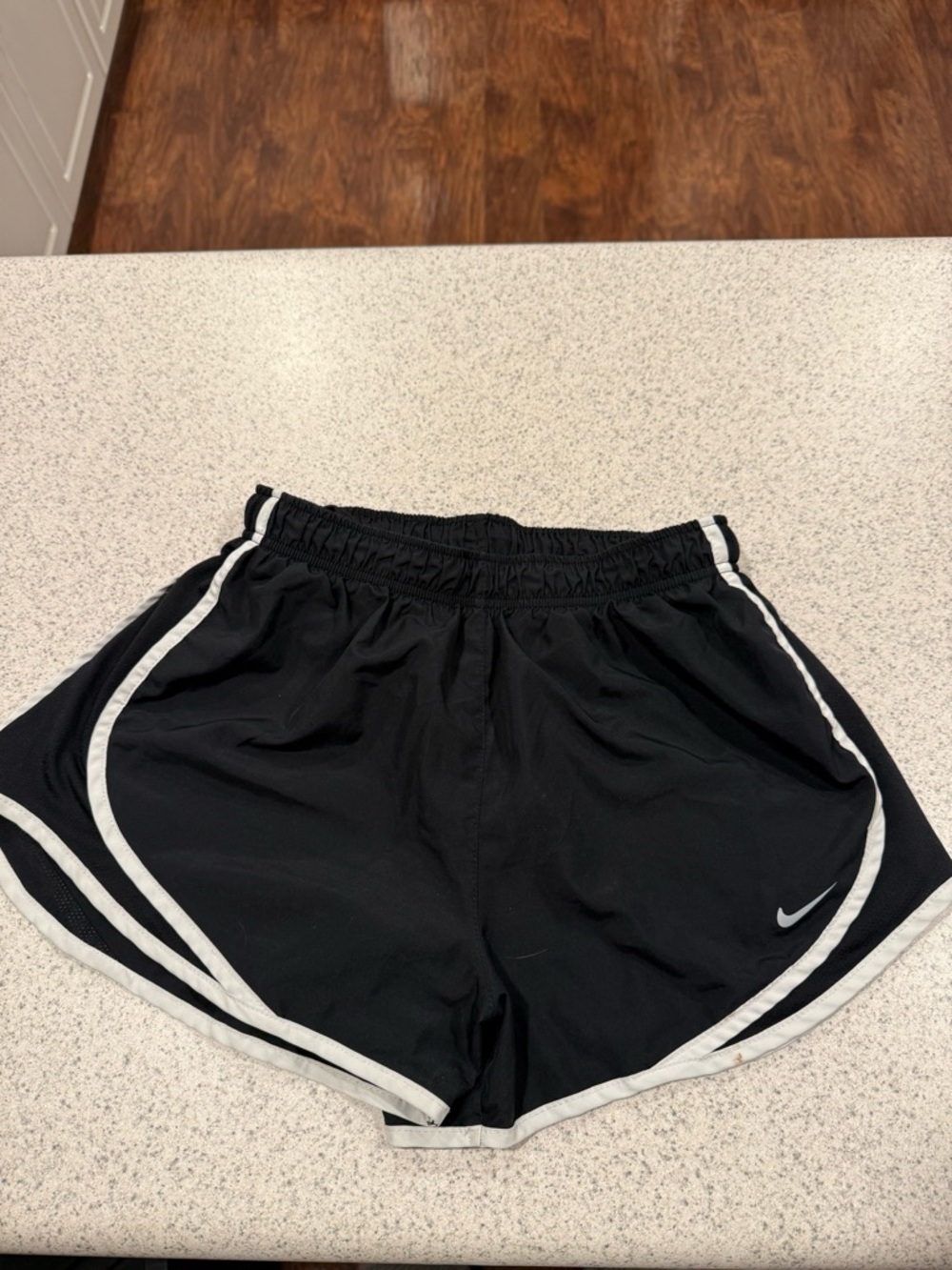 Nike Women's Black Athletic Shorts with White Piping